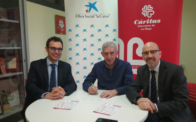 CaixaBank contribuye con 2.400 euros a la renovación del sistema de iluminación de Cáritas La Rioja